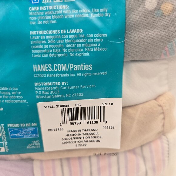 Hanes Ultimate Girls Tagless Briefs Style Super Soft Cotton Underwear 14 Pairs - Picture 6 of 6